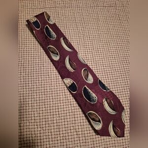 Robert Talbott Burgundy and Gray Patterned Tie